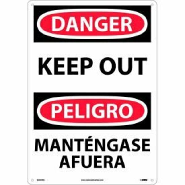 National Marker Co Bilingual Plastic Sign - Danger Keep Out ESD59RC